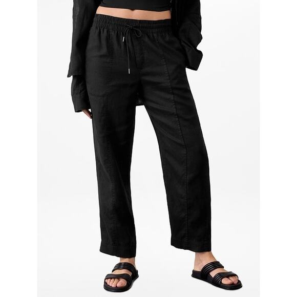 Athleta Retreat High Rise 100% Linen Ankle Pant 
Size Medium - Picture 1 of 9